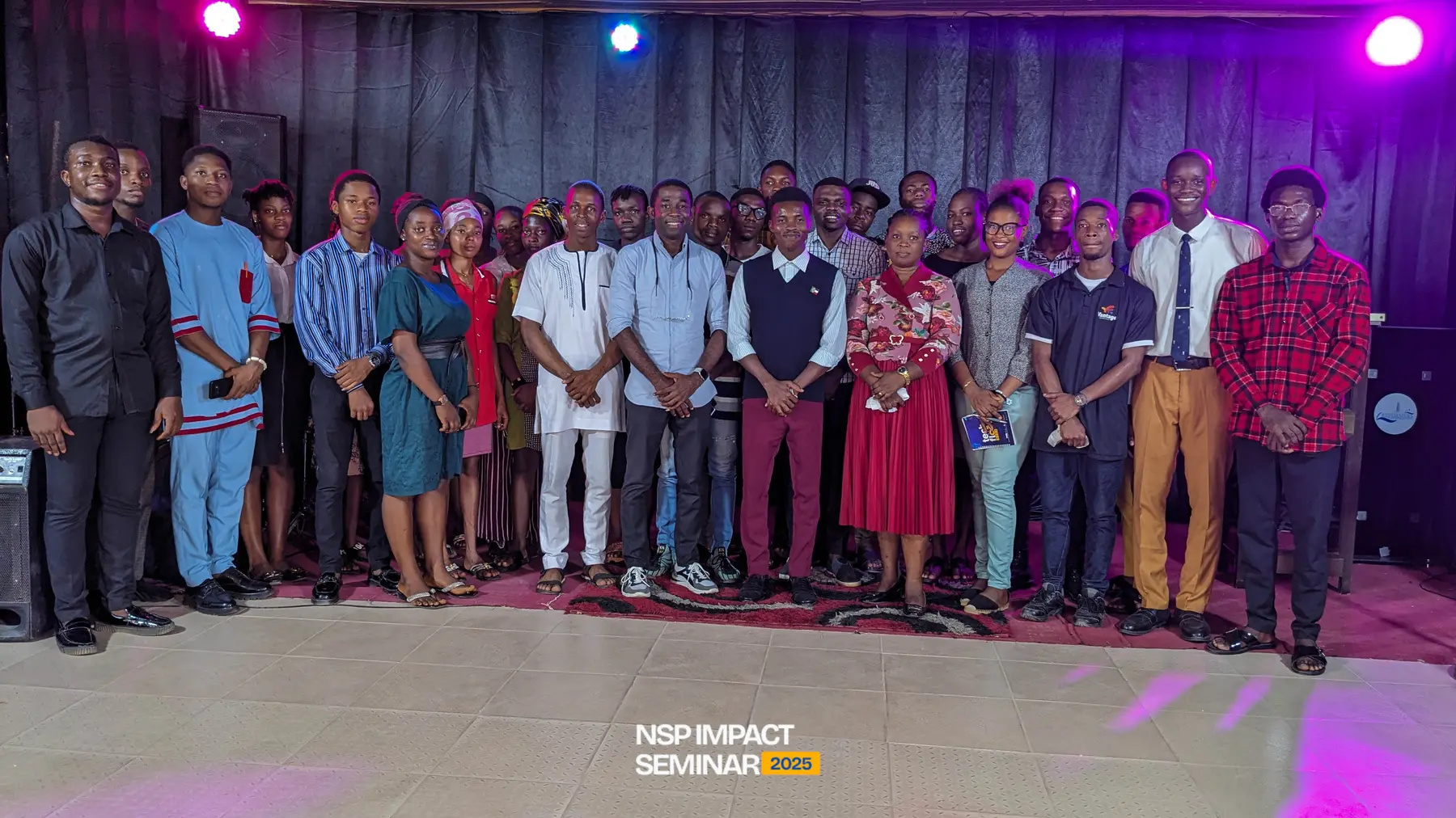 Group photo of students and speakers at the Building Quality Relationships seminar, Alumni Hall, MOUAU